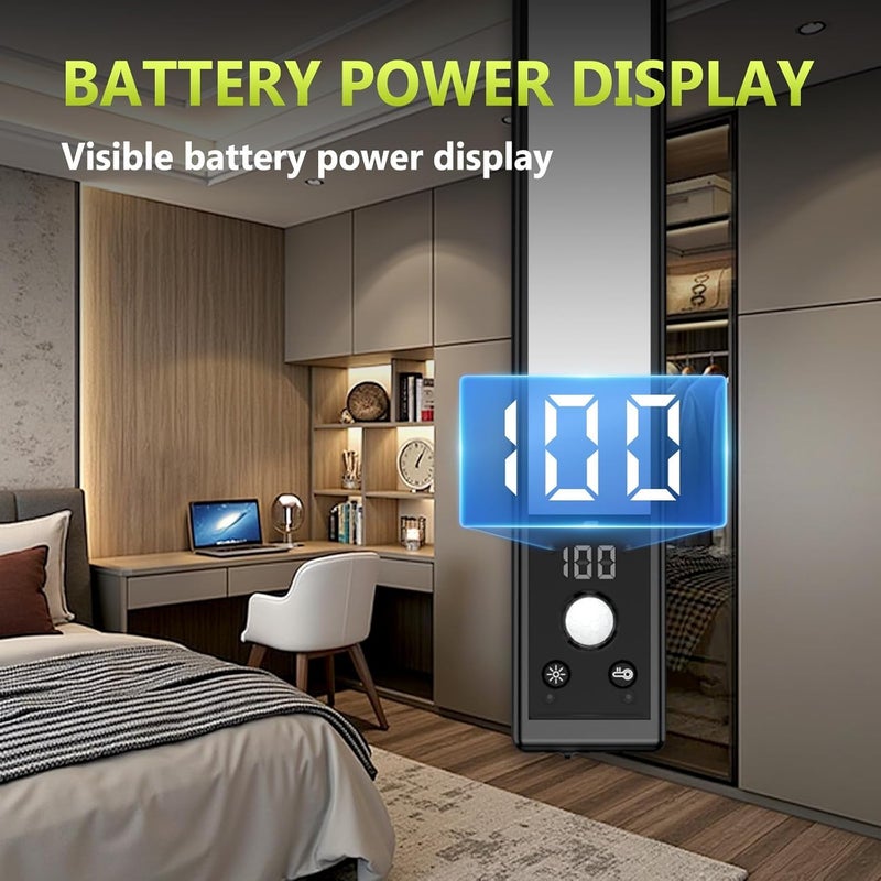 Mpotmiy Under Cabinet Lights with Digital Display,52 LED Rechargeable Motion Sensor Light Indoor,3 Color Temperatures, Magnetic Dimmable Closet Lights, Under Counter Light for Kitchen, Stairs,2-Pack - Image 4